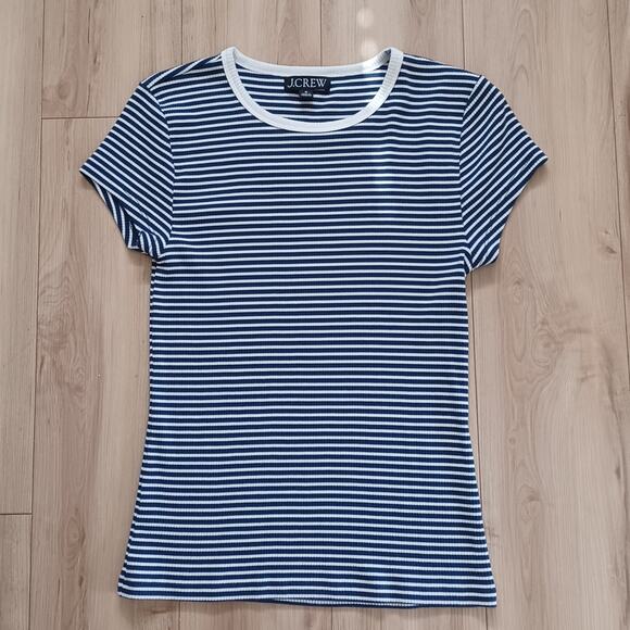 J. Crew Slim Fit Scoop Neck Ribbed Tops Bundle Pink Navy M NWOT - Picture 2 of 11
